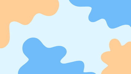 Minimalist pastel blue and yellow wave abstract background vector