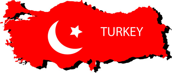 Turkey Map And Flag Design Image