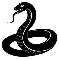 Fototapeta premium Black and White Cobra Snake Illustration – Tribal Style Tattoo Design