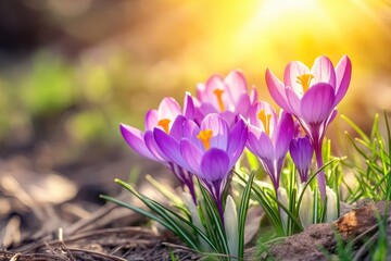 Fototapeta premium Outdoor Flowers: Springtime Blossoms in Sunny Nature, Beautiful Postcard Scene