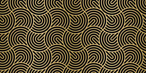 Fototapeta premium Luxurious curves intertwine in a golden dance creating a mesmerizing geometric pattern
