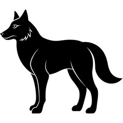 Fototapeta premium black silhouette of a Arctic Wolf animal