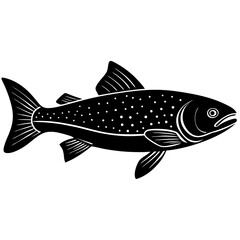 black silhouette of a Arapaima animal