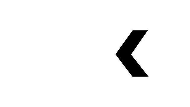 Arrow moving left. abstract Left-directional arrow loop animation. Animated arrows for the overlay video layer. motion graphics animation.