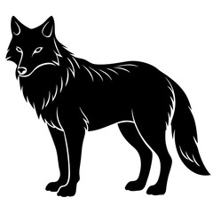 Obraz premium wolf silhouette side