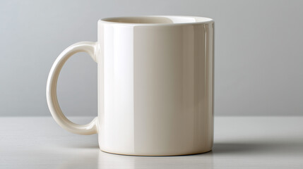 Obraz premium Ceramic Mug in Still Life: A pristine, ceramic mug with a classic design sits in a serene environment, perfect for beverages and product presentations. 