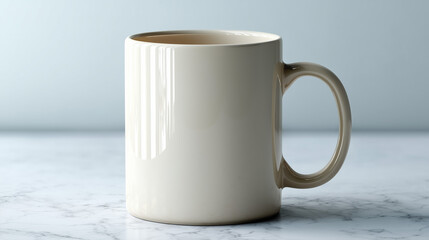 Fototapeta premium Ceramic Mug: A simple yet elegant close-up of a ceramic mug, evoking feelings of comfort and warmth, perfect for your morning routine.