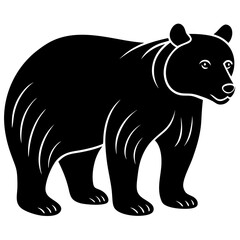 Obraz premium A black and white illustration of a bear.