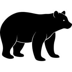 Obraz premium A black and white illustration of a bear.