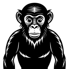 black silhouette of a Monkey animal