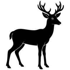 black silhouette of a Deer animal 