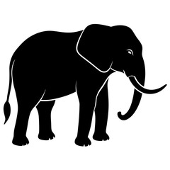 Fototapeta premium black silhouette of a Elephant animal 