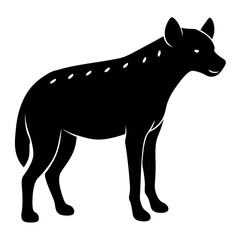 Fototapeta premium black silhouette of a Hyena animal 