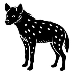 black silhouette of a Hyena animal 