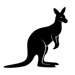 black silhouette of a Kangaroo animal 