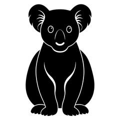 Naklejka premium black silhouette of a Koala Bear animal 
