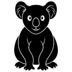 black silhouette of a Koala Bear animal 