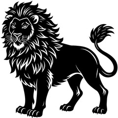 Obraz premium black silhouette of a Lion animal 