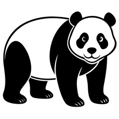 black silhouette of a Panda animal 