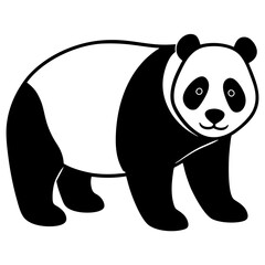 black silhouette of a Panda animal 