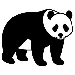 Naklejka premium black silhouette of a Panda animal 