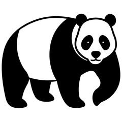 black silhouette of a Panda animal 
