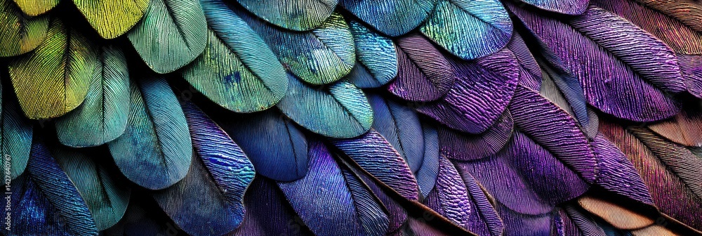 Aufkleber exploring the intricate, iridescent wing patterns of a butterfly showcasing a vibrant display of col