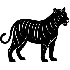 Obraz premium black silhouette of a Tiger animal 