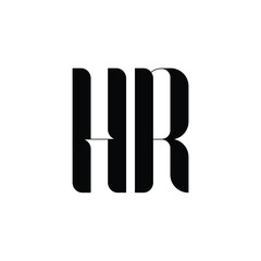 HR monogram logo design letter text name symbol monochrome logotype alphabet character simple logo