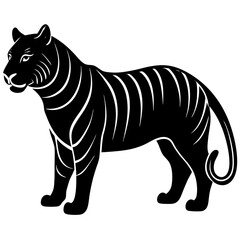 Obraz premium black silhouette of a Tiger animal 