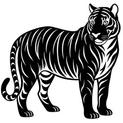 Obraz premium black silhouette of a Tiger animal 