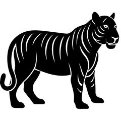 Obraz premium black silhouette of a Tiger animal 