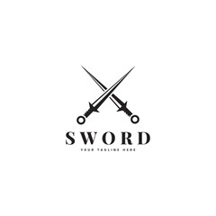 Logo Sword Warrior War Weapon Vector