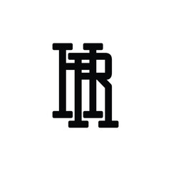 HR monogram logo design letter text name symbol monochrome logotype alphabet character simple logo