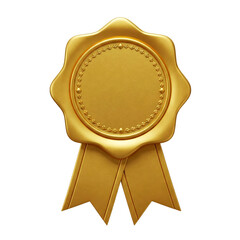gold seal wax with ribbon transparent background 