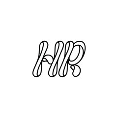 HR monogram logo design letter text name symbol monochrome logotype alphabet character simple logo