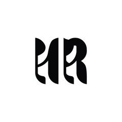 HR monogram logo design letter text name symbol monochrome logotype alphabet character simple logo