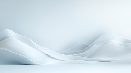 Naklejka premium Abstract white landscape with flowing textures minimalist design tranquil atmosphere