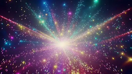 Naklejka premium Colorful Lights Burst Radiantly