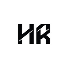 Fototapeta premium HR monogram logo design letter text name symbol monochrome logotype alphabet character simple logo