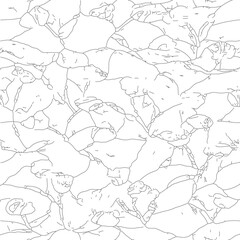Obraz premium seamless gentle vector paisley print with ethnic paisley and flowers pattern, allover composition. Detailed beautiful paisleys with floral motives in black and white.