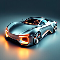 Naklejka premium sports car on black background