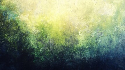 Abstract textured landscape of vibrant greens and yellows.