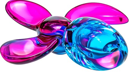 Fototapeta premium Abstract Pink and Blue Propeller Shaped Object