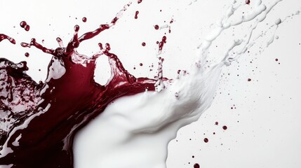 Abstract paint splatter of red and white