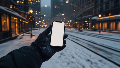 Snowy City Street Phone