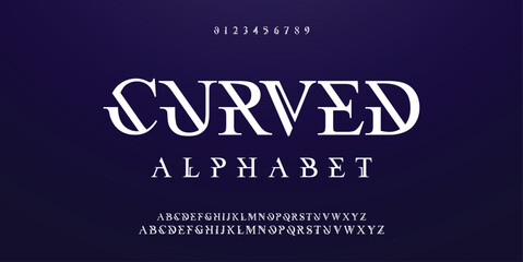 Design Modern abstract digital alphabet font. Minimal technology typography, Creative urban sport fashion futuristic font and with numbers. vector illustration.