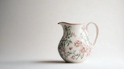 Elegant Creamer Pitcher with Floral Design