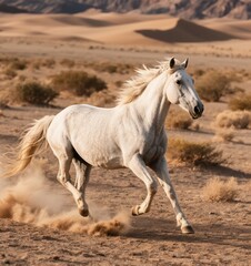 white horse in the field