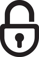 Simple Black Lock Icon for Security Concepts